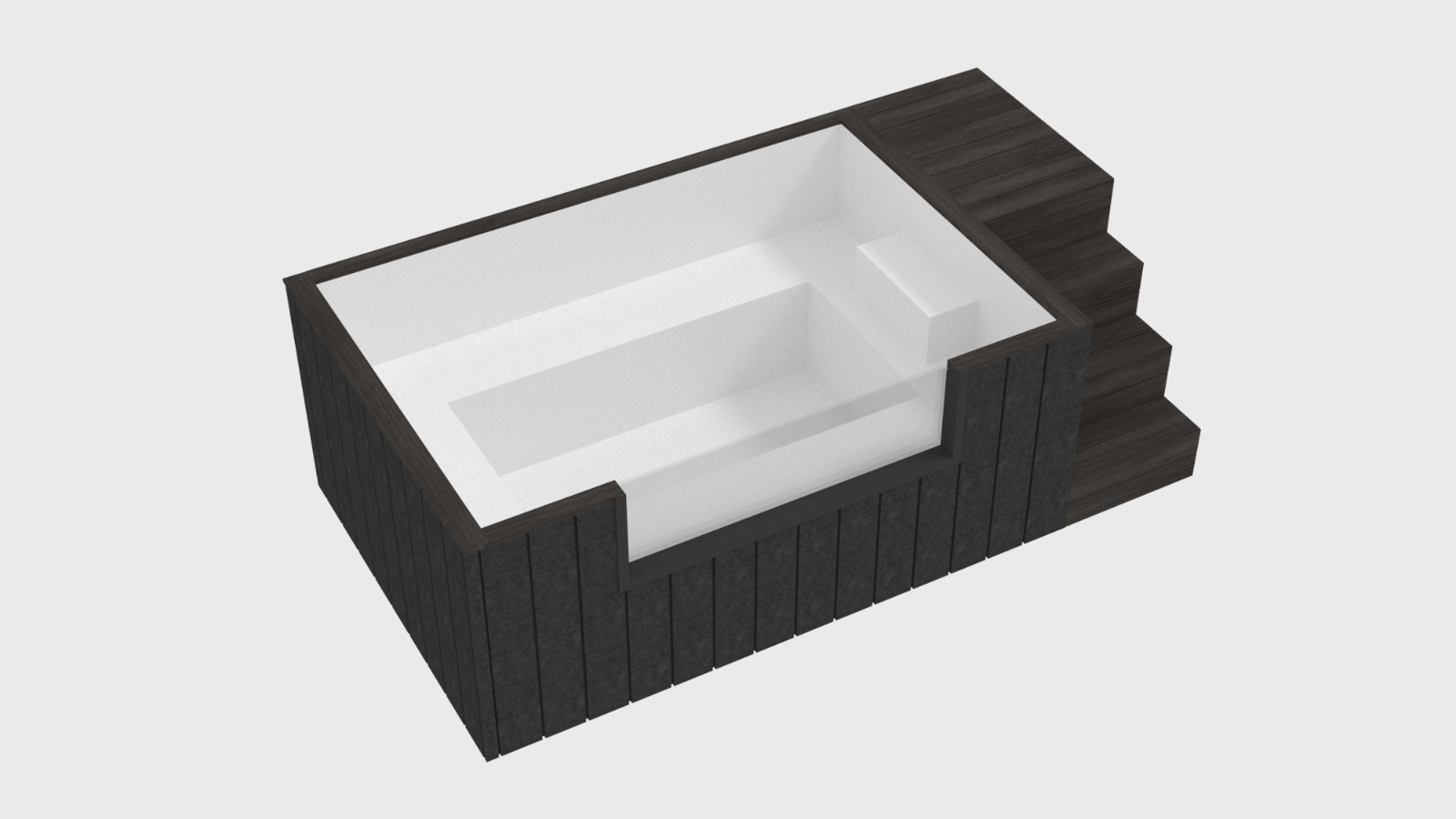 Modèle de jacuzzi moderne avec marches