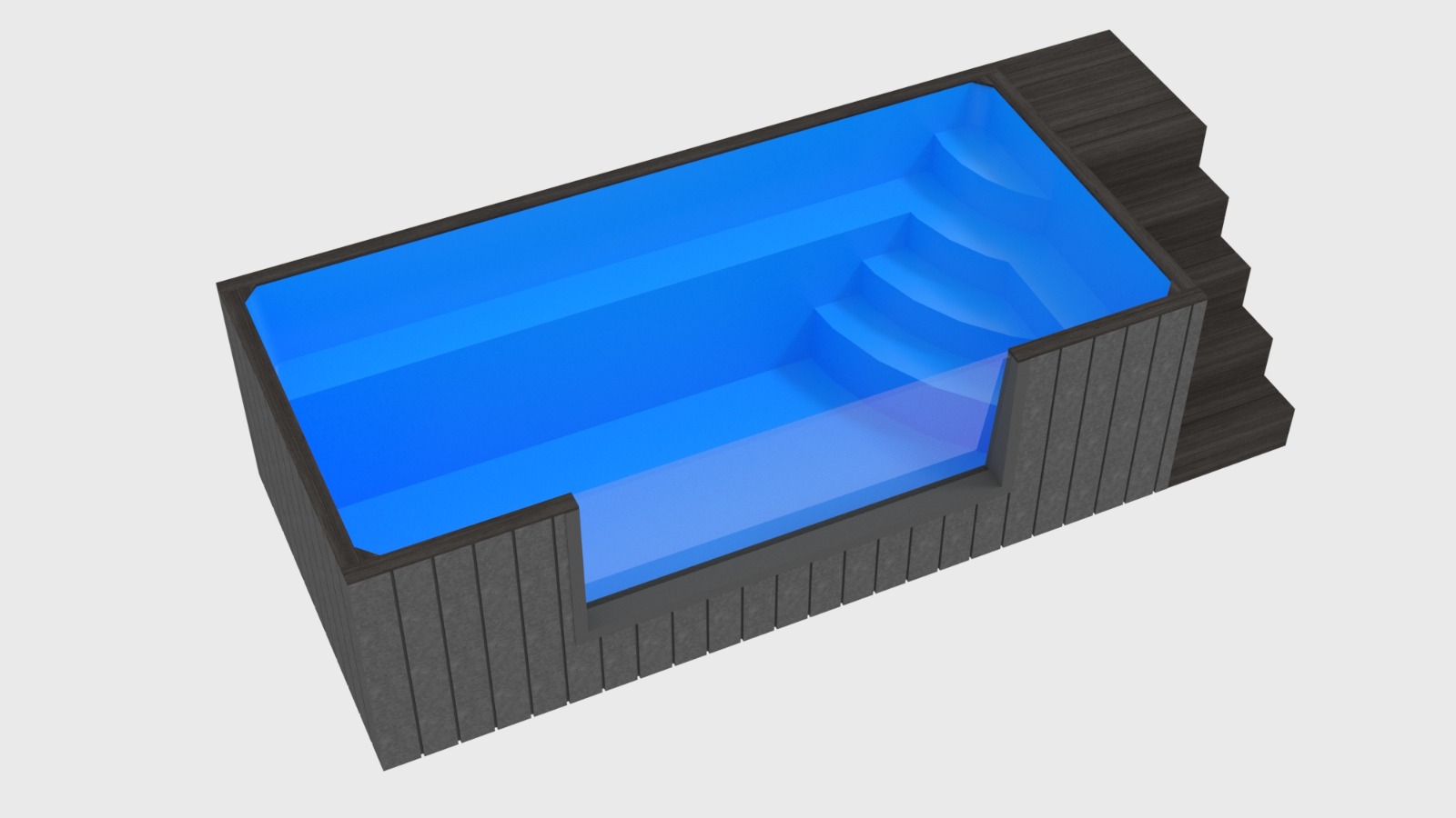 Piscine rectangulaire avec marches