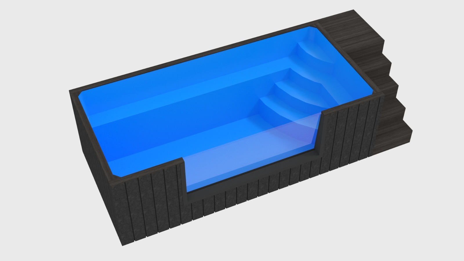 Piscine rectangulaire avec marches